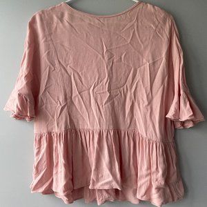 ZARA Light Pink Babydoll Blouse